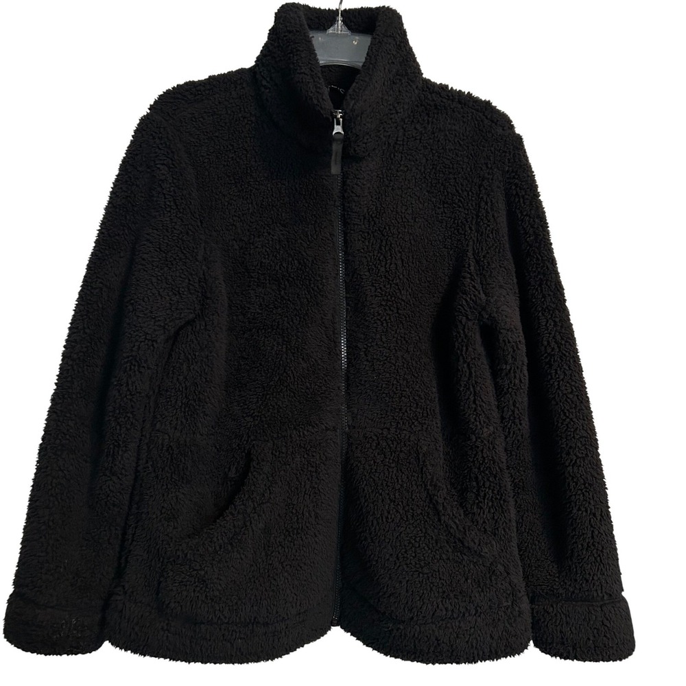 Stoic Sherpa Fleece Zip Jacket – Women's Medium Black Ultra Soft Fall Winter‎